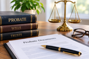 Probate documents and legal books for California probate